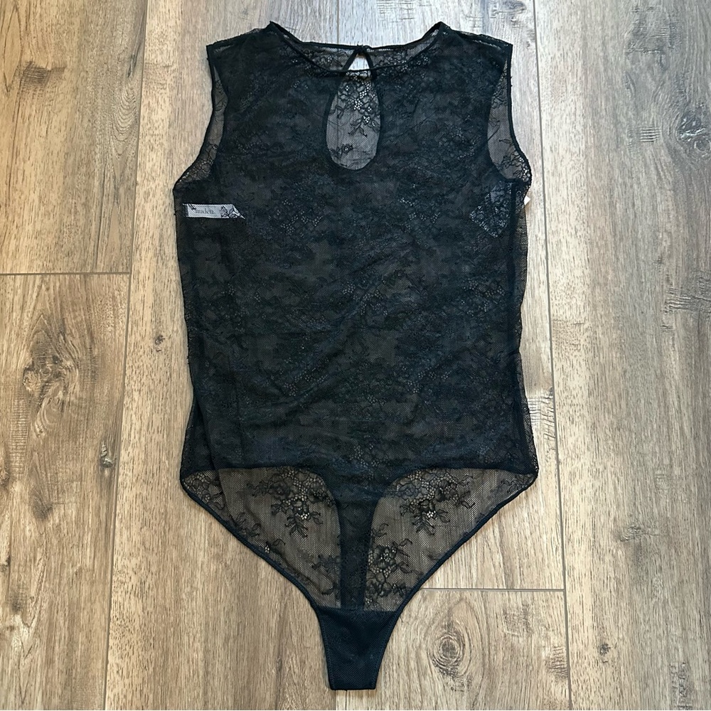 NWT! Auden Women’s Lace Lingerie Bodysuit, Black, Dark Romantic,‎ Sexy, L
